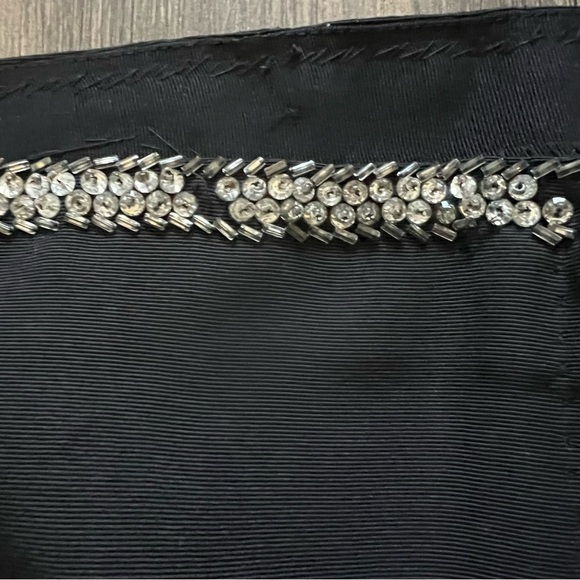 Women’s Strapless Bandana Embellish Sequin Trim Black Corset Top Party Fitted L - Picture 9 of 12